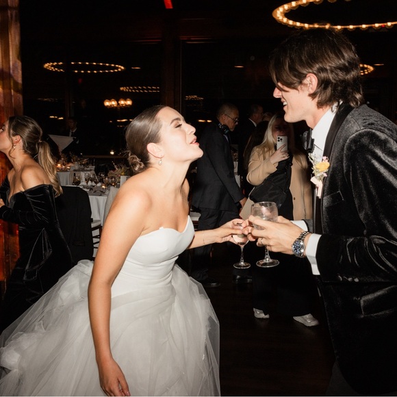 Vera Wang Alizee Ball Gown with Maria Farbinni Lace Jacket - Picture 7 of 9